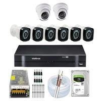 Kit Cftv 8 Câmeras Segurança Intelbras Full HD, 1080p + Dvr Intelbras + HD 2TB