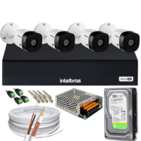Kit Intelbras, 4 Câmeras, 20 metros, Alta Definição