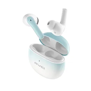 Fone Ouvido Bluetooth T62 Enc Intra-auricular Borrachinha Awei Ipx5 Com Redução De Ruído - Verde