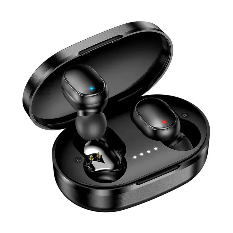 Fone De Ouvido Bluetooth Preto Sem Fio Carrega Pelo Case Tws