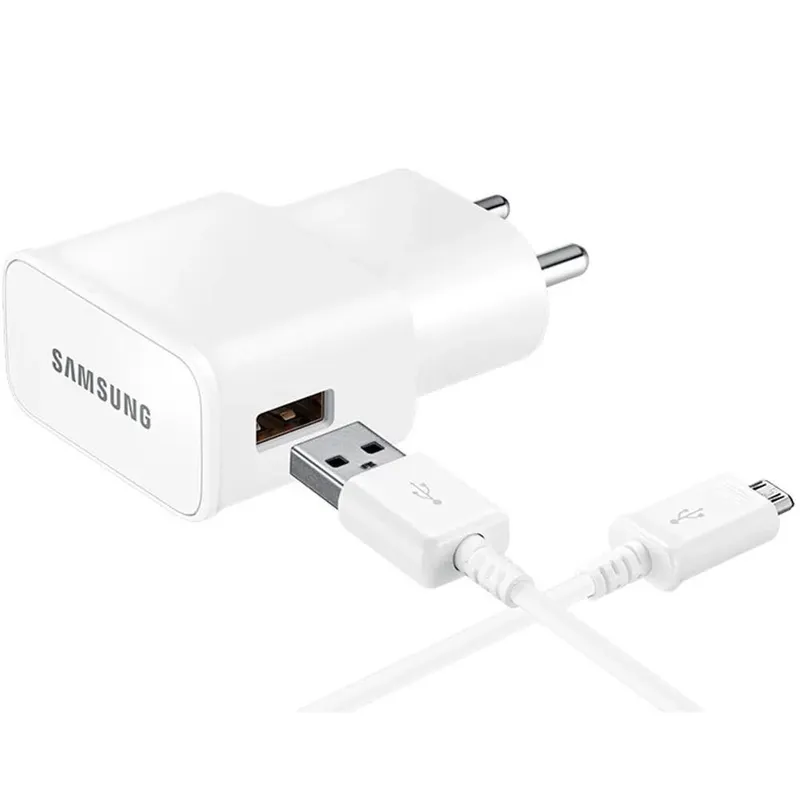 Carregador Fast Charge Samsung V8 Galaxy S1 S2 S3 S4 S5 S6 S7, Branco