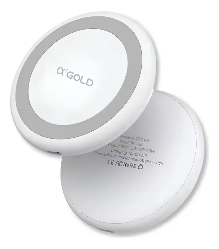Carregador Indutivo Magnético 15w 3 Em 1 Mod: Bte-56 Agold Cor Branco
