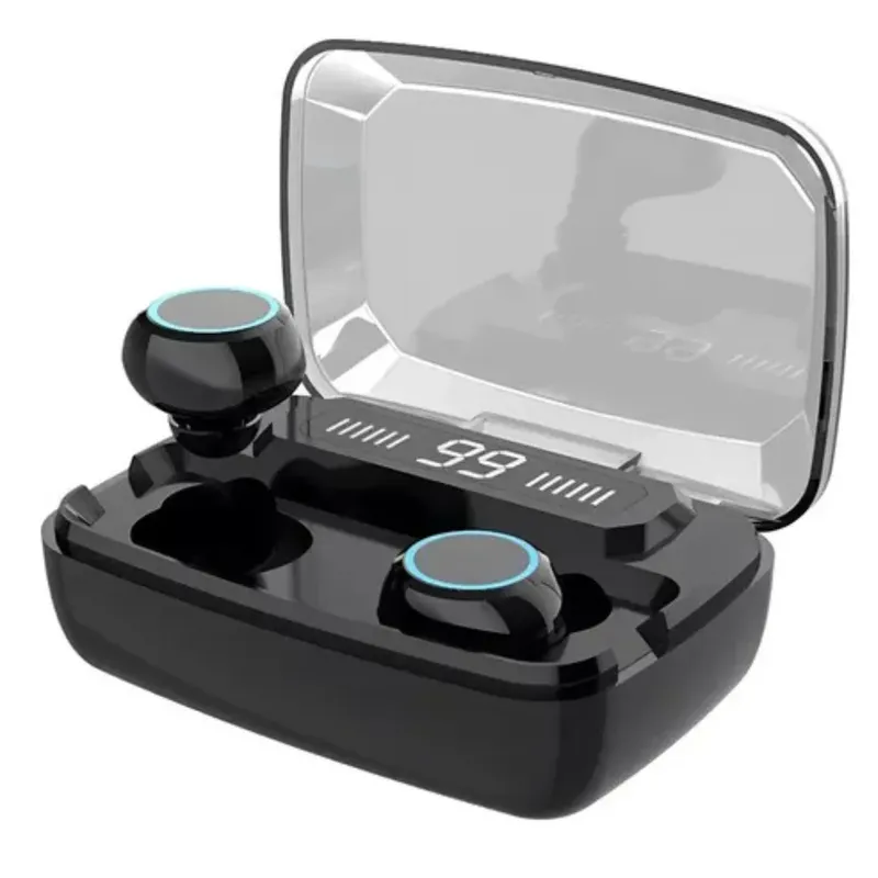 Fone De Ouvido Preto Tws Conexão Estável Com Estojo De Recarga Power Bank