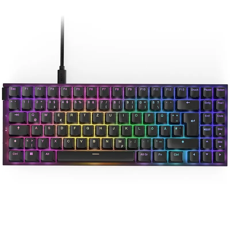 Teclado Óptico Gamer NZXT Function 2 Full Size, RBG, USB-C, Layout US, Preto - KB-001NB-US
