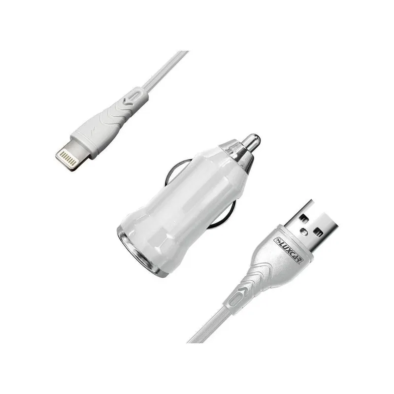 Carregador Veicular 1 Entrada com Cabo Lightning - 1m Luxcar 3727
