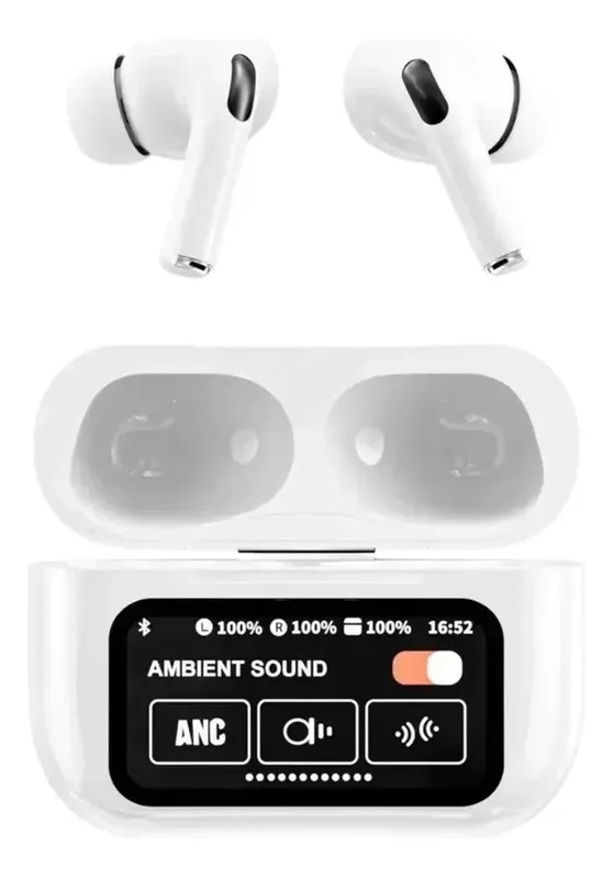 Fone Sem Fio Tws Com Visor Tela Touch Android E Ios Cor Branco