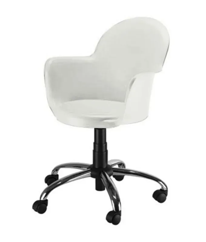 Cadeira Office Design Office até 120 kg, Giratória, Base Cromada, Linha Polipropileno, Moon Branco