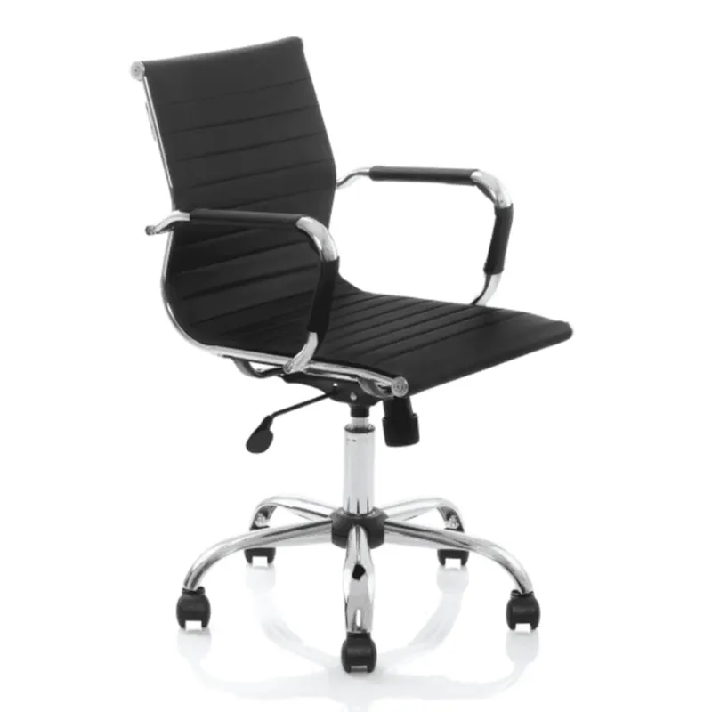 Cadeira Escritório Diretor Esteirinha Eames Giratória E Com Mecanismo Relax Preta