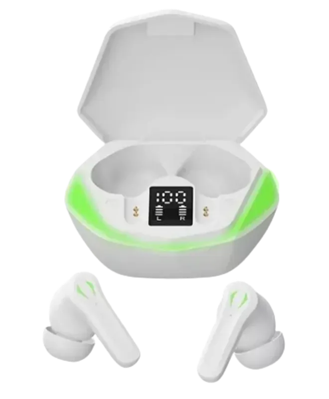 Fone De Ouvido Gamer Sem Fio Bluetooth 5.1 Wireless Microfone Cor Branco