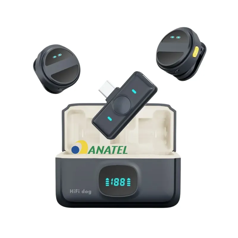 Microfone Lapela Hifi Dog 2lc Compatível com iPhone 15, 16 e Samsung