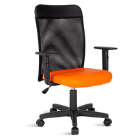 Cadeira Design Office Móveis Diretor, Linha Turim, até 120Kgs, Com Encosto de Tela Mesh, Laranja