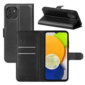 Capa Capinha Carteira Flip Para Samsung Galaxy A03 Cor: Preta