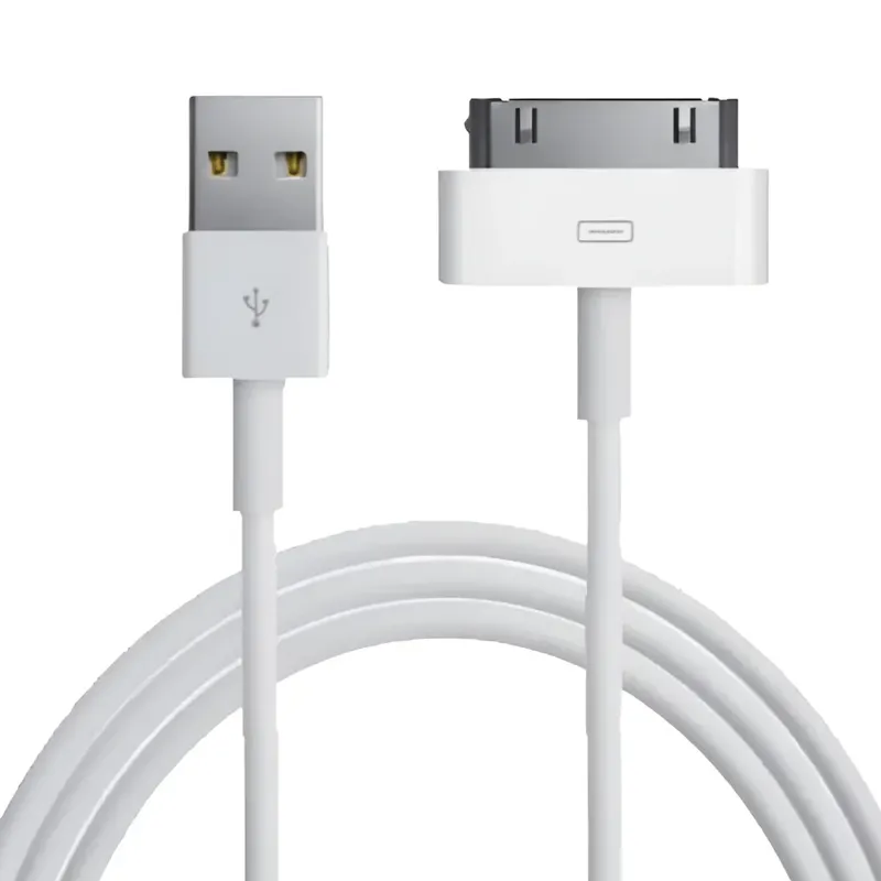 Carregador Cabo Usb 30 Pinos Branco Iphone 4 4s Ipad Ipod