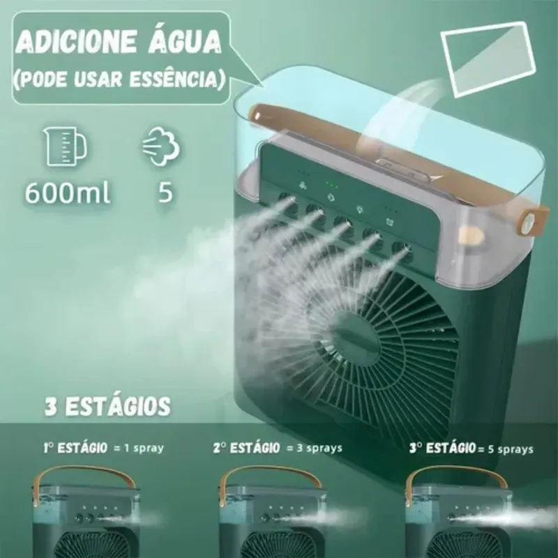 Ventilador Mini Portátil Com Umidificador – Conforto E Praticidade