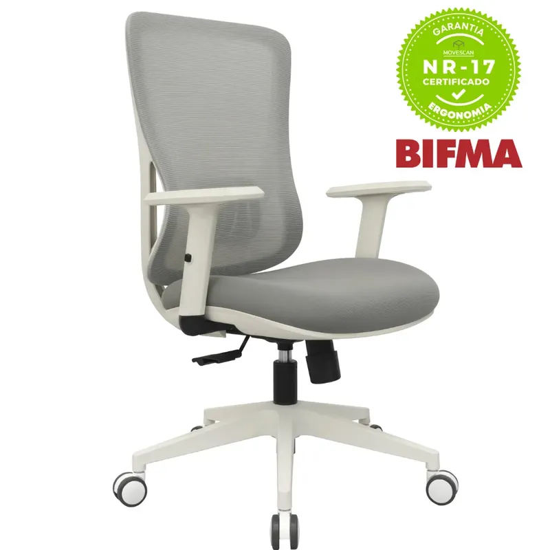 Cadeira Ergonômica De Escritório Com Nr17 Diretor Sigma Movescan Cinza