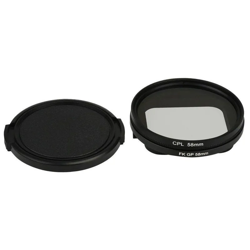 Filtro Polarizado Cpl 58mm Com Tampa Da Lente Para Gopro 5/6/7