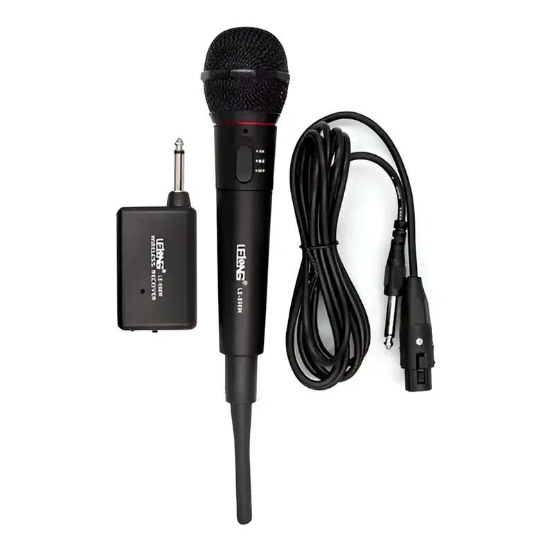 Microfone Sem Fio Wireless Com Receptor Karaokê Reunião