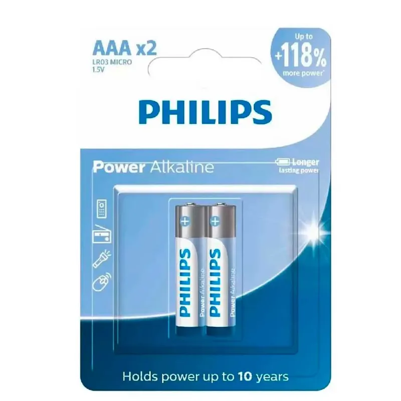 Pilhas Alcalinas Aaa Blister Com 2 Unidades Lr03p2b/59
