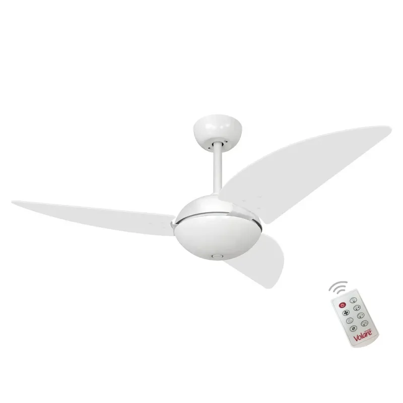 Ventilador De Teto Volare Escovado Vr28 Mini Petalo Branco e Controle Remoto 62640 - 127V