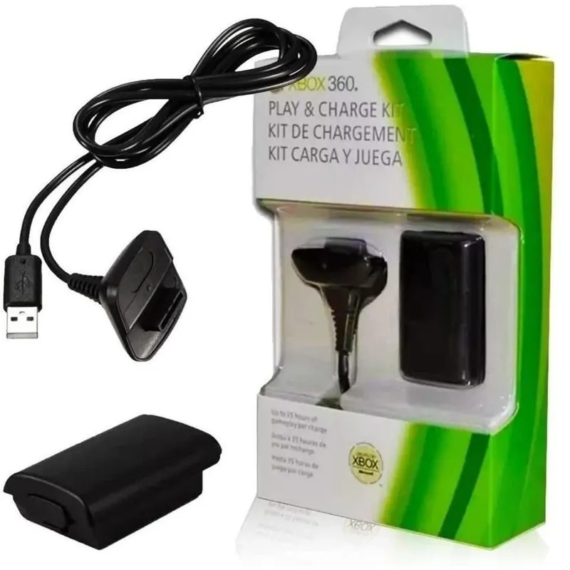 Bateria Recarregável Xtrad + Cabo Carregador, Para Controle Wireless De Xbox 360 12000mah
