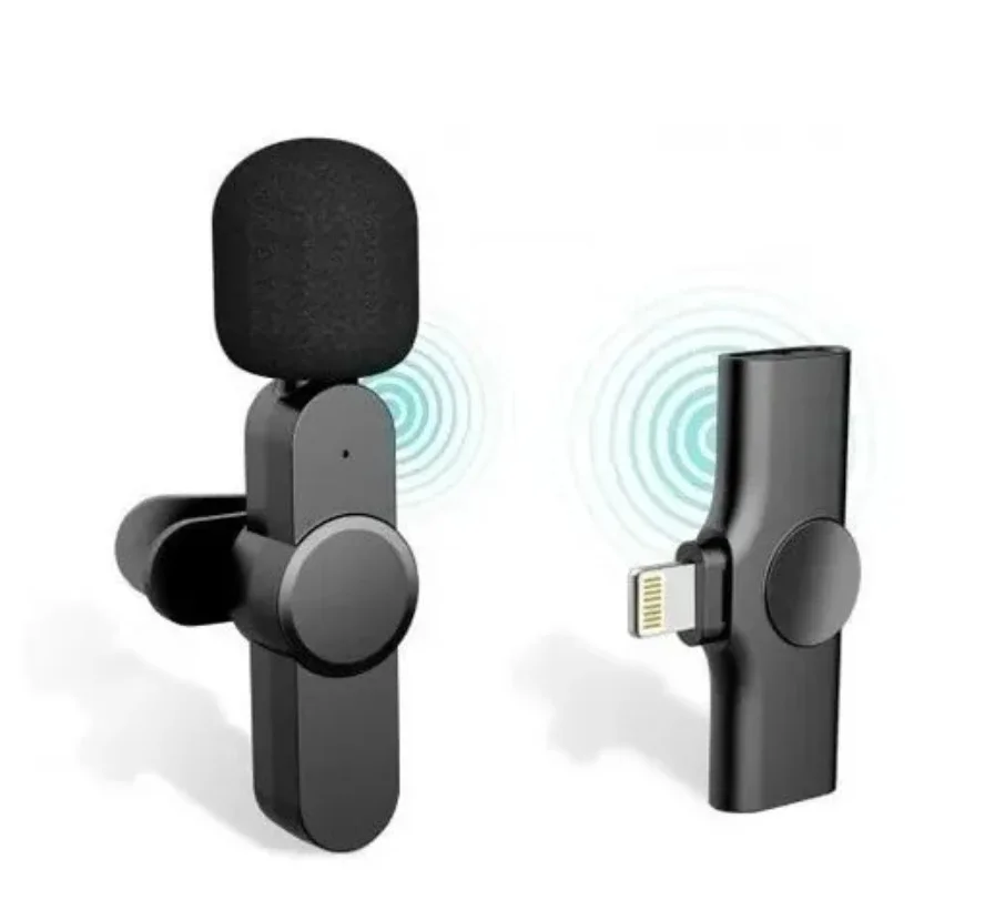 Microfone Lapela Sem Fio K9 Com Cancelamento De Ruído Compatível Com Iphone Android Gravações E Lives