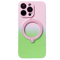 Capa Telefone Suporte Magsafe Em Gradiente Compatível Iphone Cor:rosa/verde;modelo Iphone:ip 14 Pro Max