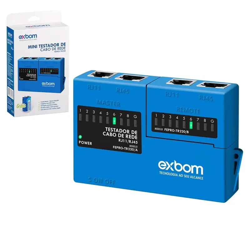 Mini Testador De Cabo De Rede Rj45-rj11 Portatil Fepro-tr220 - Exbom