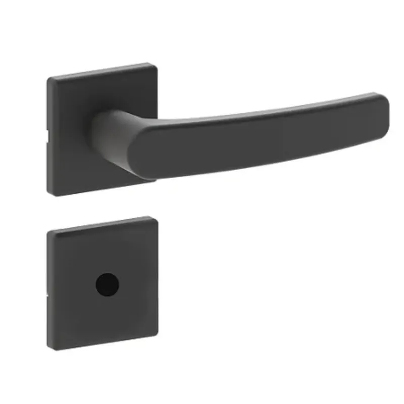 Fechadura Nano Banheiro Roseta 520 Quadrada M139 40mm Preta Haga
