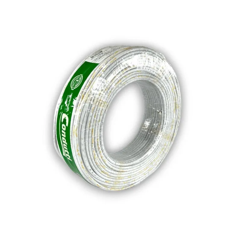 Cabo Cftv Multicameras 4p Cobreado Branco Rolo 100mt - Condutti 1/2/5