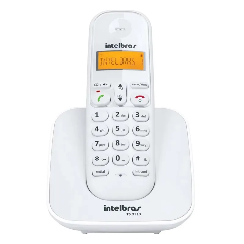 Telefone Sem Fio Intelbras, com Identificador De Chamadas, Branco - TS 3110