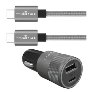 Carregador Veicular Mobimax Automotivo Duplo Usb-c E Usb-a