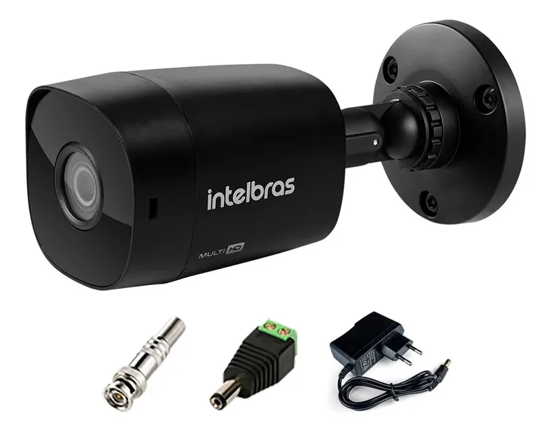 Kit Câmera Black Bullet Infravermelho Multi Hd Intelbras Vhd 1230 B G7 Full Hd 1080p + Acessórios Para Instalação
