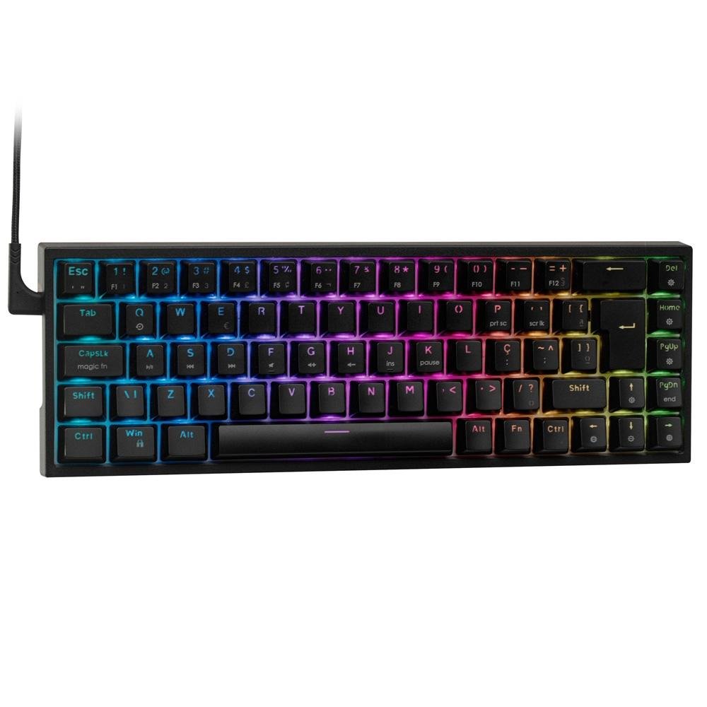 Teclado Mecânico Gamer Husky HailStorm 65% RGB Switch Gateron Red ABNT2 Preto