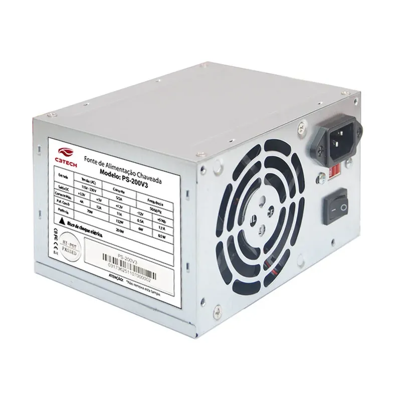 Fonte C3tech Atx Ps-200v3, 200w, Sem Cabo