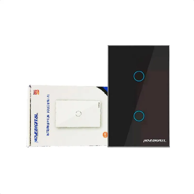 Interruptor Inteligente 2botões Preto Novadigital Wifi Alexa