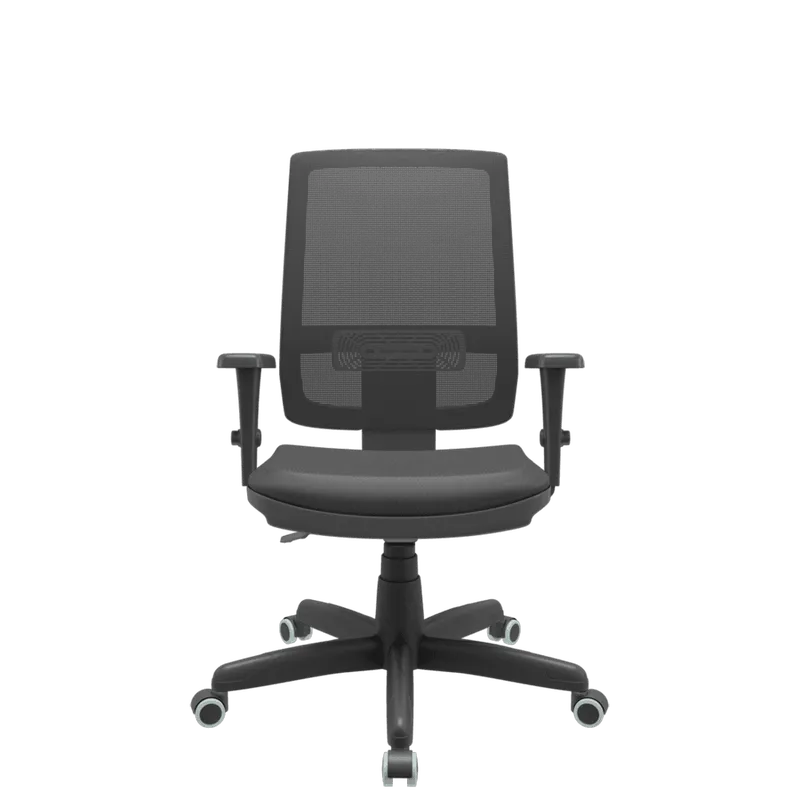 Cadeira Office Plaxmetal, Presidente Giratória, Brizza Backsystem, Plaxmetal Nr17, Braços 3d, Tecido T19 - Preta