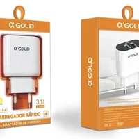 Fonte De Carregador A'gold Ca17-4 2x Usb Turbo