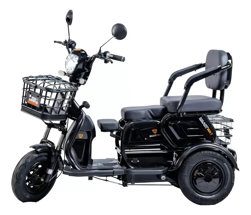 Triciclo Elétrico Power 600w Cadeira Recarregável Adulto Cor:preto