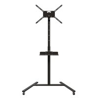 Pedestal de Chão para TVs de 19" a 56", com Rodízios, Bandeja e Ajuste de Altura, Preto - pedestal-class-pr