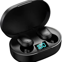 Fone De Ouvido Sem Fio Bluetooth E6s In-ear Preto Com Visor De Bateria