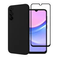 Capa Case Aveludada Preto + Película 3d Vidro Para Samsung Galaxy A25