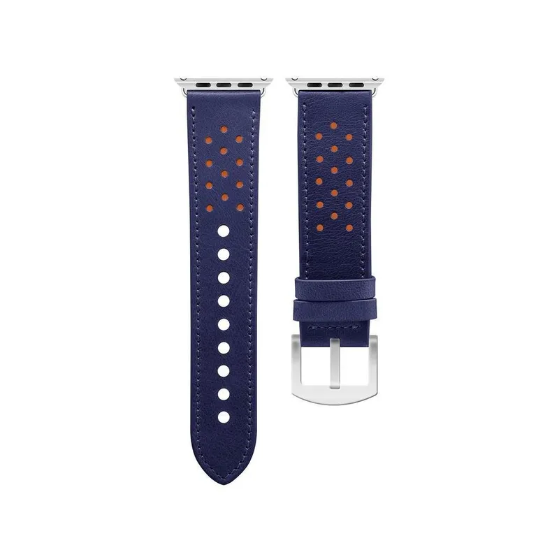 Pulseira Apple Watch Premium 38/40 Mm Geonav Wbl40mb - Couro Azul E Laranja