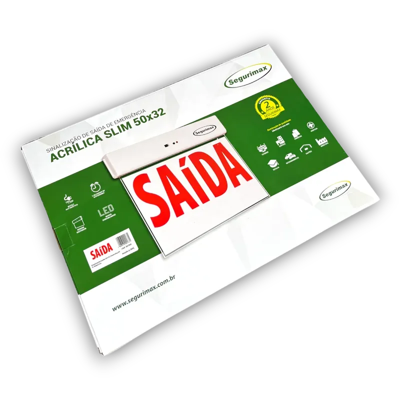 Sinalizacao De Saida 50x32 Vermelha Df -