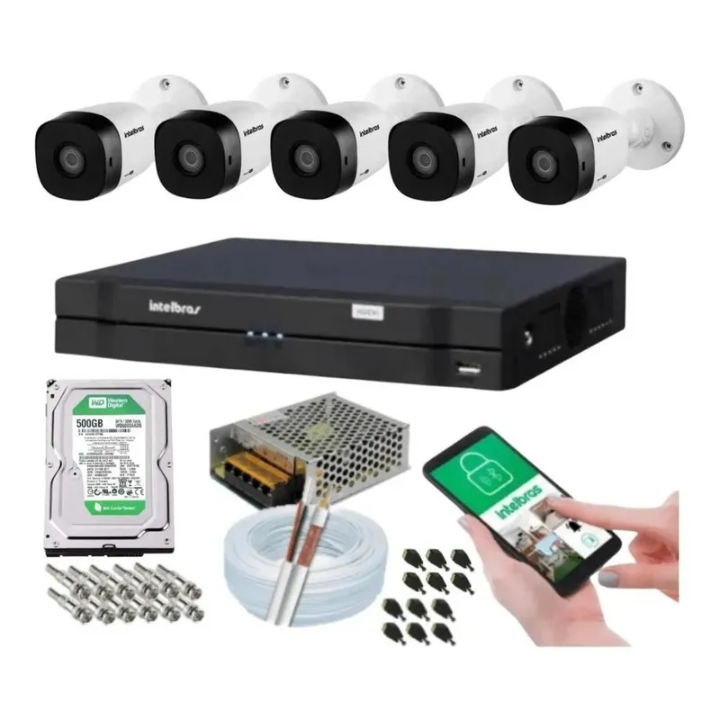 Kit 2 Cameras Seguranca Intelbras, 1120b, Externa, DVR 8 Canais