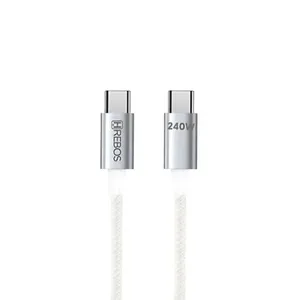 Cabo Pro Cable 240w Usb-c Branco Carregamento Super Rápido E Alta Potência Hrebos