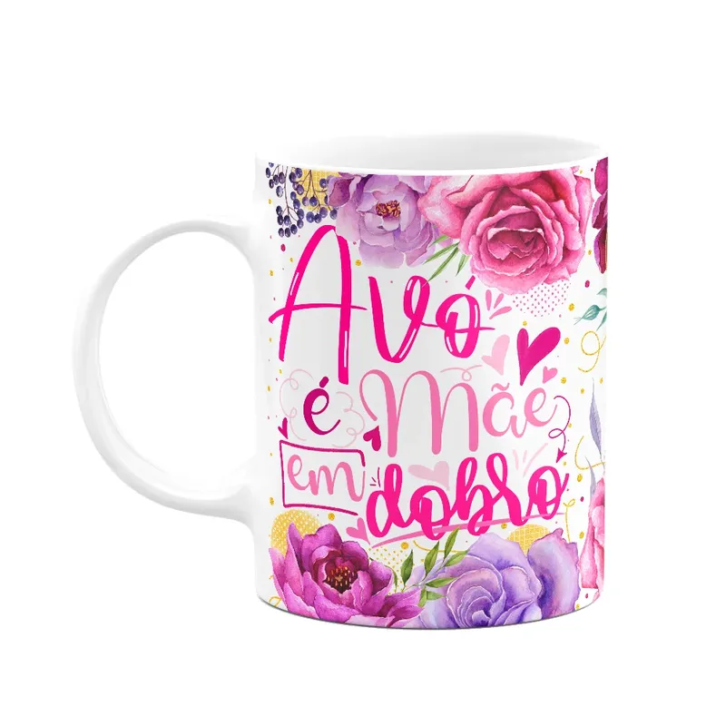 Caneca Floral Mães - Mãe É Quem Ama - 325ml - M2