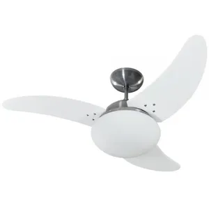 Ventilador Solano Aço Escovado 110v 3 Pás Brancas