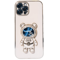 Capa Com Suporte De Astronauta Galvanizado Compatível Com Iphone Modelo:15;cor:dourado