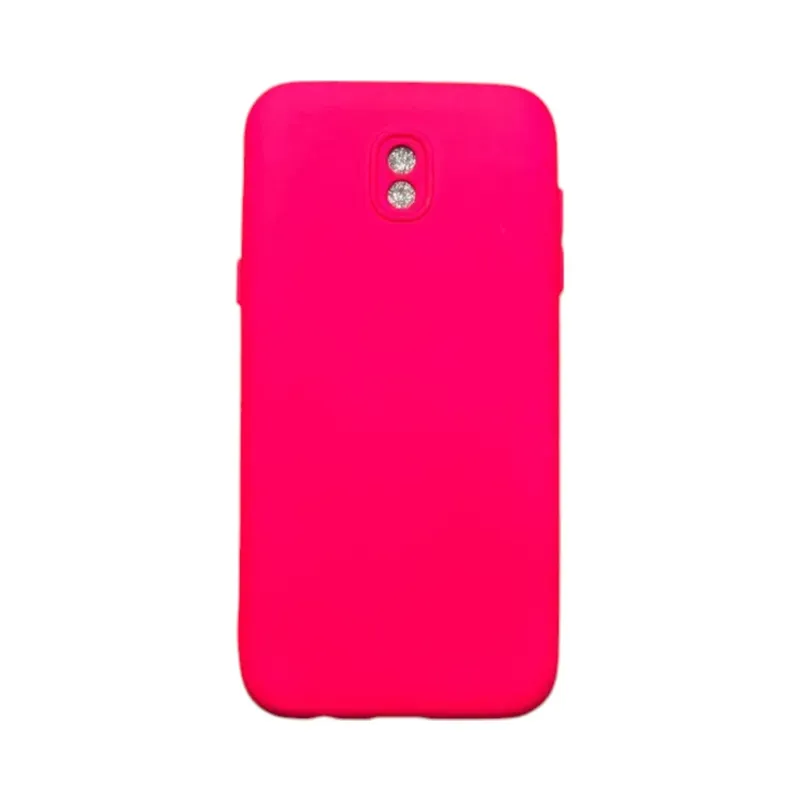 Capa Samsung J5 Pro Silicone Aveludada Protege Câmera Colorida Capinha Anti Impacto J5 Pro:rosa Shock