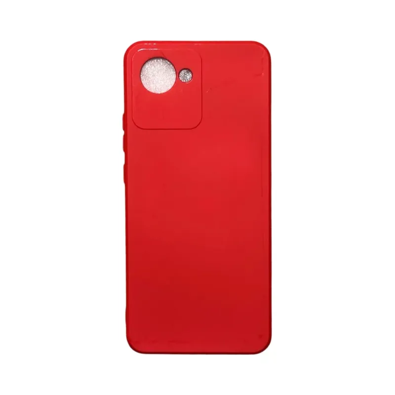 Capa Realme C30 Silicone Aveludada Protege Câmera Colorida Capinha Anti Impacto Realme C30:vermelho
